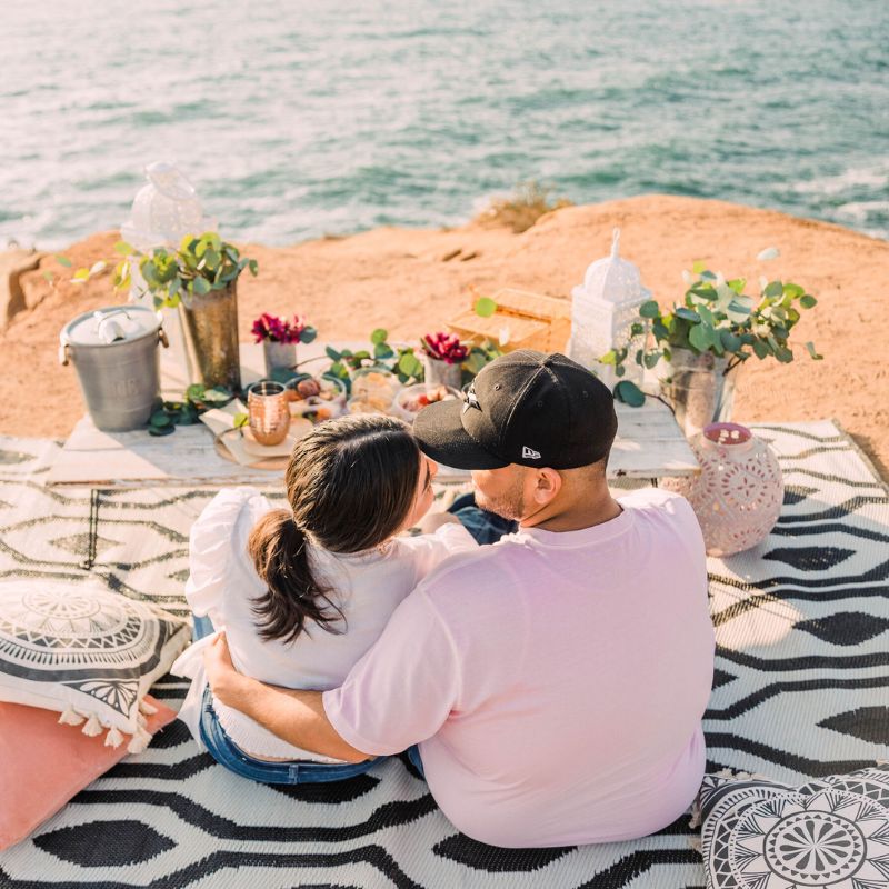 sunset cliffs picnic anniversary ideas